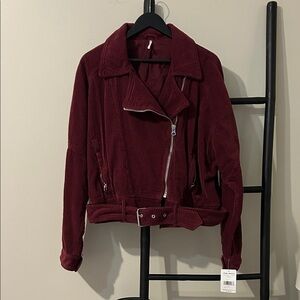 Free People Dolman Corduroy Burgundy Jacket